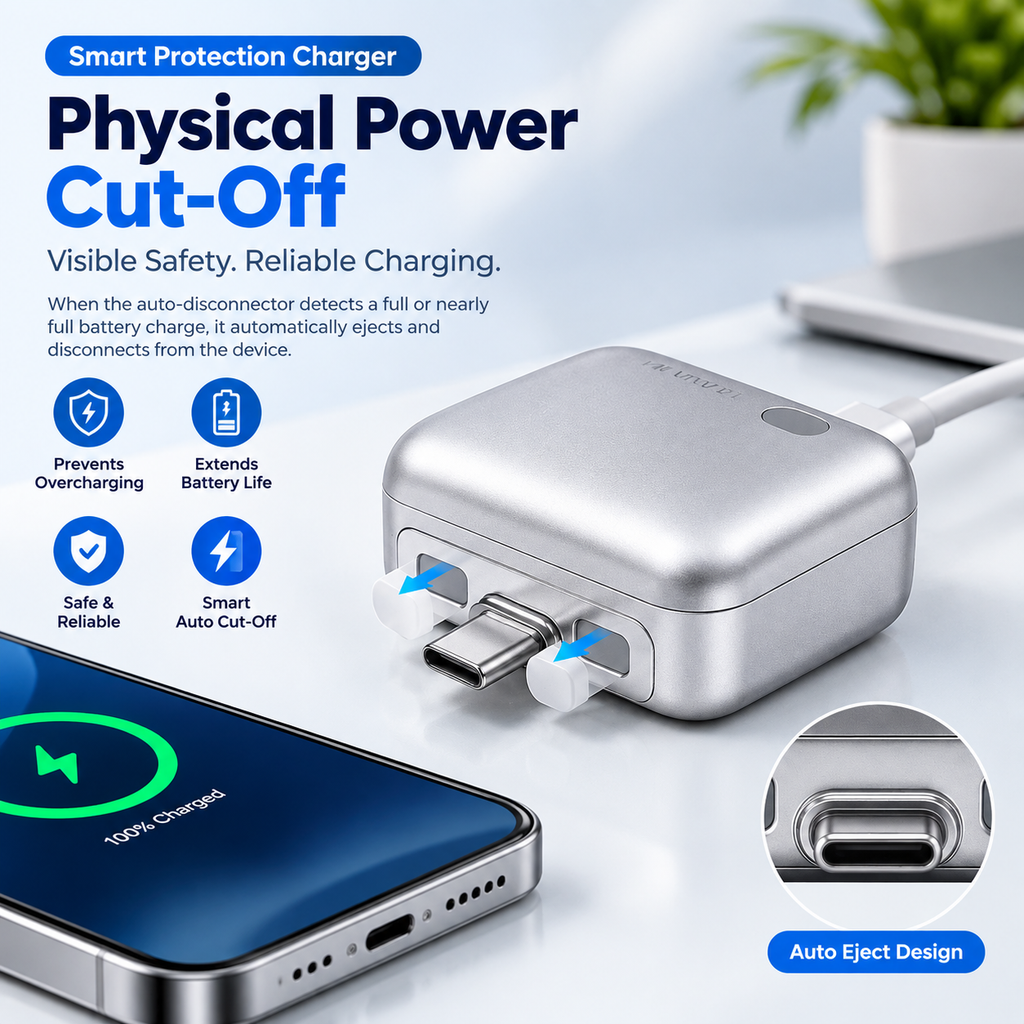 Adaptive Fast Charging Single Port Mobile Detachable Charger